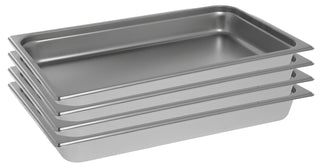 Full Size Stainless Steel Steam Table Pan by HUBERT – Stainless Steel, Pack of 4, Model 166313