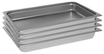 Full Size Stainless Steel Steam Table Pan by HUBERT – Stainless Steel, Pack of 4, Model 166313