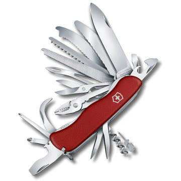 Work Champ XL 31 Function Swiss Army Pocket Knife by Victorinox – 4.4 Inch, Polypropylene, Red, Model 0.8564.XL