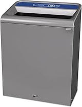 Rubbermaid Commercial Products Configure 1 Stream Paper Trash Can, 45 Gal, Grey Stenni, Indoor for Stadiums/Food Courts/Airports