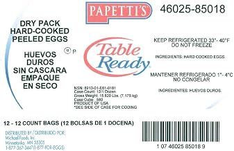 Michael Foods Papettis Table Ready Hard Cooked Egg - 12 per bag -- 12 bags per case.