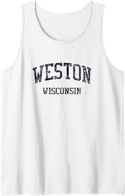 Weston WI JN5 Vintage Athletic Blue Design Tank Top