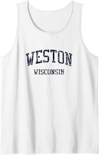 Weston WI JN5 Vintage Athletic Blue Design Tank Top