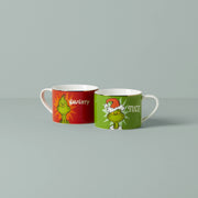 Merry Grinchmas Naughty & Nice Mugs by Lenox – 24 Ounces, Porcelain, Green, Model 894171
