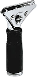 UNGER PR00 Pro Stainless Steel Squeegee Handle, Rubber Grip, Black/Steel, Screw Clamp