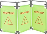 Global Industrial "Safety First" Folding Fabric Barrier, Lime Green, English