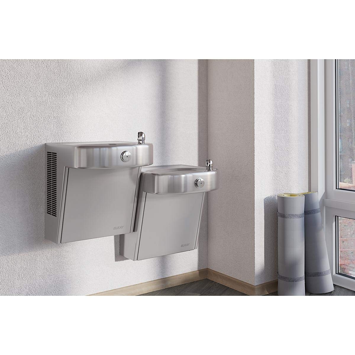 Wall Mount Mechanical Activation ADA Cooler Non-Filtered Non-refrigerated Stainless by Elkay – Stainless Steel, Model LVRCHDTLDDSC