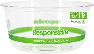 12 oz Clear Round Deli Container by Responsible Products – 12 oz, 12.0 fluid_ounces, Other, Clear, Model RP-PLARDC12-117-500