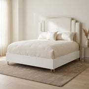 Cloud White Upholstered Eastern King Bed by Starlight Canyon Home – Manufactured Wood, White