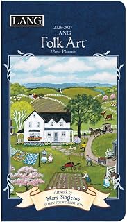 Lang, Lang Folk Art 2 Year 2026 Pocket Planner, 3.63'' X 6.5'', Weekly Calendar with Stapled Binding