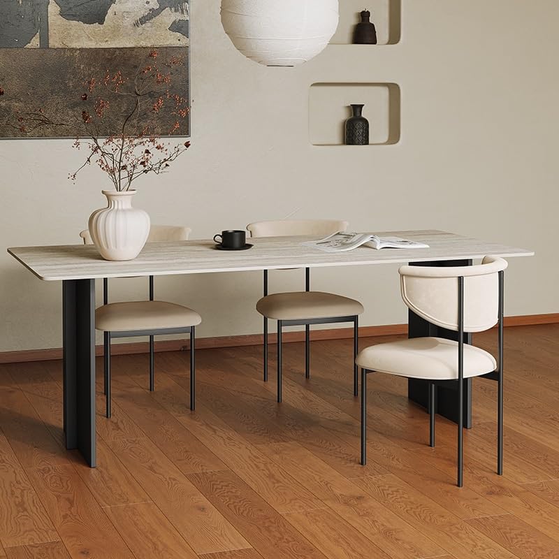 Mesa De Jantar Rock Plate Simple Rectangular Dining Table Home Diner Table by JOYNOW – 180x80x75cm, One Color, Model 8524