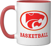 Carlisle High School Wildcats Basketball Ceramic Mug, Red/White, 11oz
