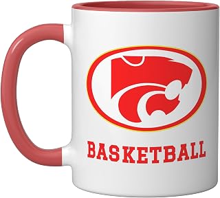 Carlisle High School Wildcats Basketball Ceramic Mug, Red/White, 11oz