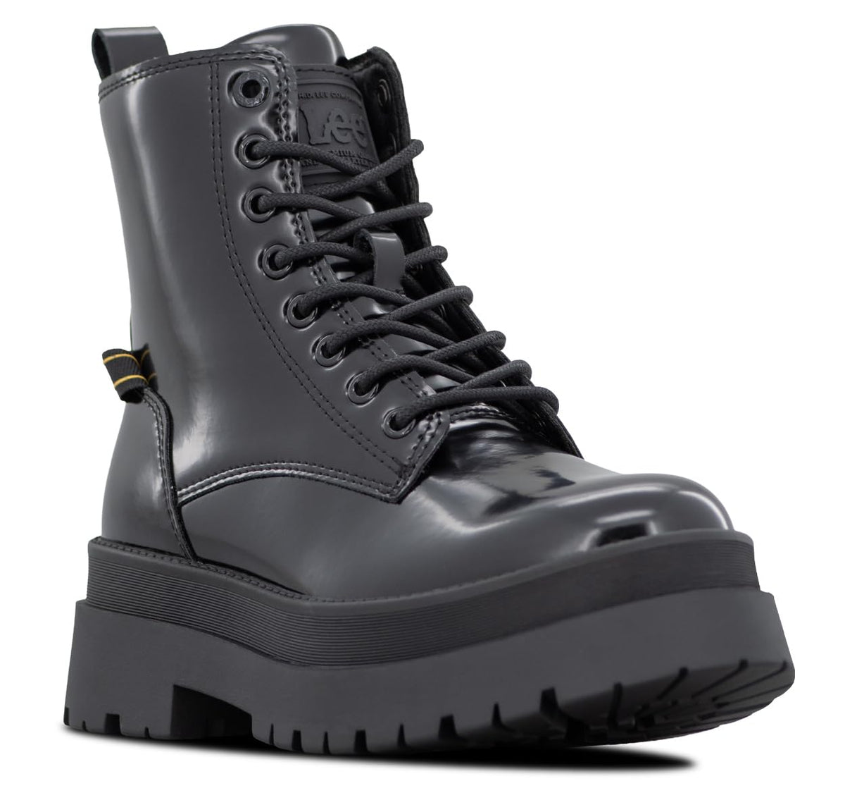 Women's Anya Patent Combat Boot by Lee – 9.5, Black Mono, Model W000055-9800