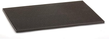 Tablecraft Black Rubber 12" x 18" Bar Service Mat
