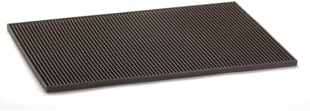 Tablecraft Black Rubber 12" x 18" Bar Service Mat