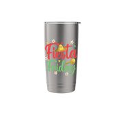 Fiesta Friday Stainless Steel Insulated Tumbler by Great Fiesta Friday Apparel – 20 Ounces, 20 fluid_ounces, Stainless Steel, Brushed Steel, Model P8K073EGW1TUSbrushed_steel