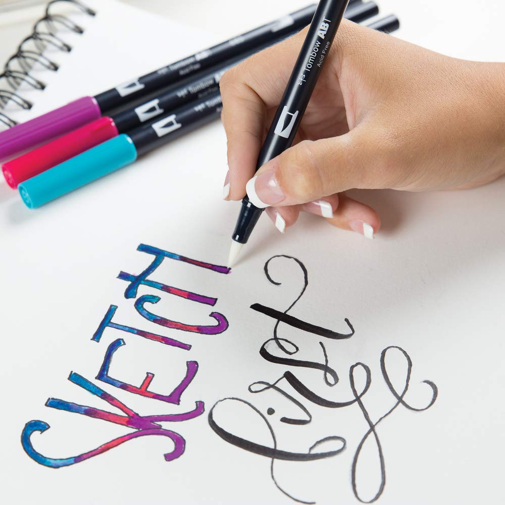 Advanced Lettering Set by Tombow – 1 Count (Pack of 1), Plastic, black, Model LS-AVD