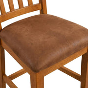 Light Brown Slatback Barstool Set by Starlight Canyon Home – Solid Wood, Mindi, Sinkai, Brown, Pack of 2