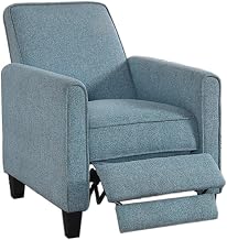 Starlight Canyon Home Blue 34 Inch Fabric Recliner Chair with Push Back Function – Transitional Upholstered Sofa Chair for Modern Living Room Comfort
