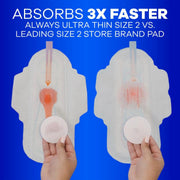Ultra Thin Size 2 Super Pads Without Wings Unscented by Always – 40 Count (Pack of 1), Bamboo, Model 59874PK