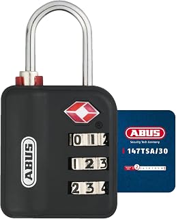 ABUS 530937 87982 147TSA/30B, 30mm, Nero, Combination Lock, Key Unlock