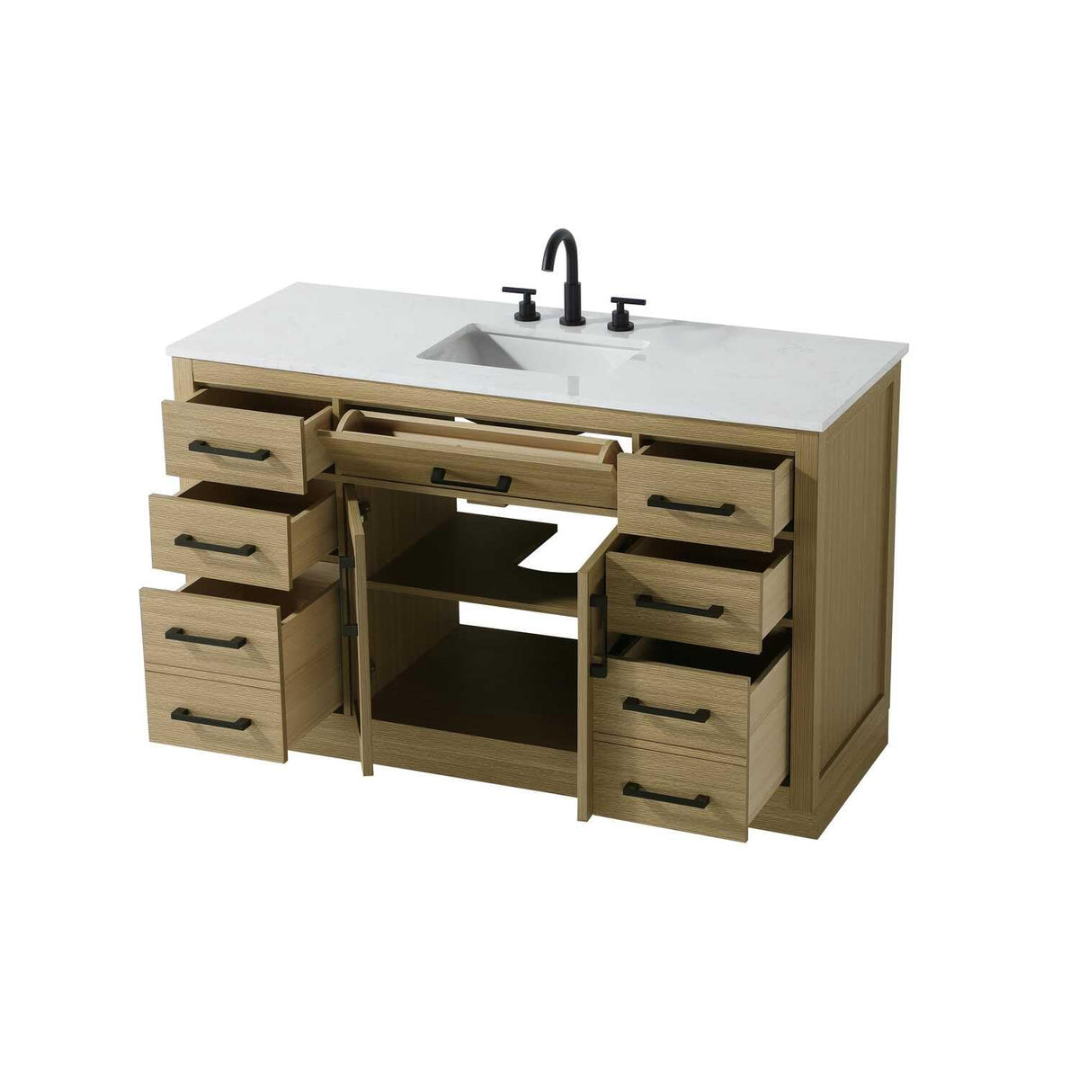 Alden Bathroom Vanity Honey Brown by Lighting Design – Wood, Honey Brown, Model VF29754MHB