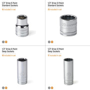GEARWRENCH 1/2" Chrome Sockets / One Size / Orange, Black, Silver Multitools