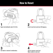 Master Lock 4 Pack / Gold / Number Combination Combination Padlocks