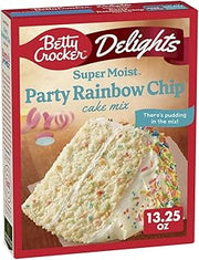 Betty Crocker Delights Super Moist Party Rainbow Chip Cake Mix (Pack of 2)