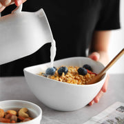 Samsle Ceramic Serving Bowls, 19 Ounces, Oval White Porcelain, Set of 6