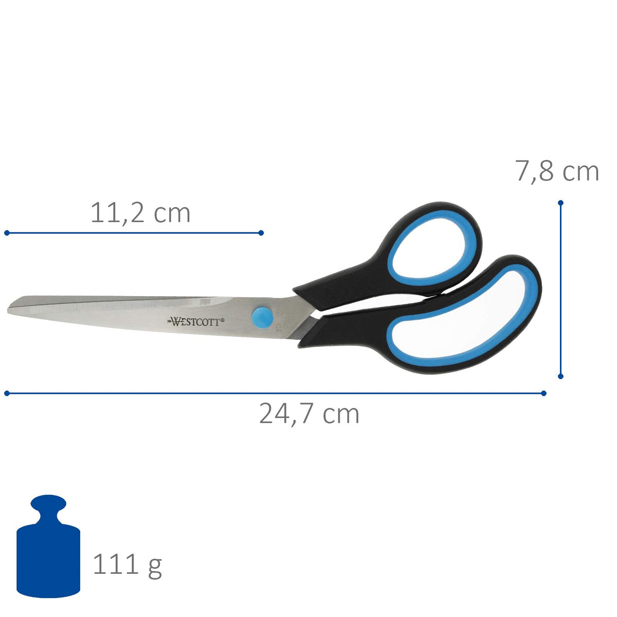 Grip Scissor 10" by Westcott – 10", Stainless Steel, Black-blue, Model E-30293 00