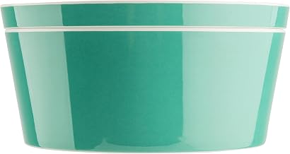 Tablecraft Marvista Collection Round Stackable Bowl and Lid, 4.5 Qt Capacity, 10.5" x 10.5" x 5", Jade Melamine, Space-Saving Food Container for Prep, Serving, and Organization
