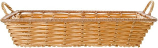 HUBERT Storage Basket, Rectangular, Natural Color with Handles - 18"L x 12"W x 3 1/2"H