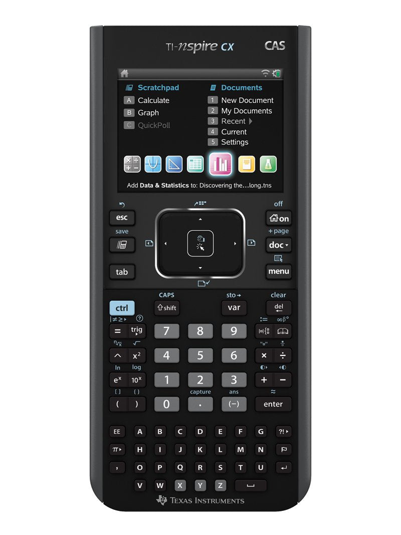 Nspire CX CAS Graphing Calculator by Texas Instruments – Standard, Plastic, Black, Model N3CAS/GC/2L1