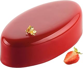 Silikomart Ellipse335 Silicone Tray with 3 Oval Cavities, Each 2.99 x 5.82 x 1.57 Inch High