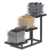 2 Tier Cube Display for Condiments by HUBERT – 5"l X 14 2/5"w X 9"h, Metal, Black, Model 60284