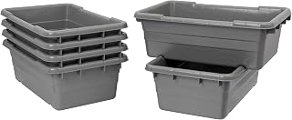 Akro-Mils 34305 Jumbo Lug Plastic Nest and Cross Stack Akro-Tub Tote, (25-Inch x 16-Inch x 9-Inch), Gray, (6-Pack)