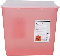 Prevent Sharps Container for Home Use, 5 Quart - for Biohazard Infectious Waste, Needle and Syringe Disposal - Translucent, Touchless Lid - Red, 1 Count