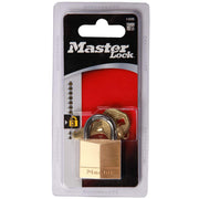 Solid Brass Padlock by Master Lock – 1 Count, Alloy Steel, Brass, Model 130D