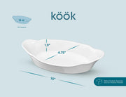 KooK Au Gratin Dishes, Ceramic, 12 Ounce, Ivory Set of 6