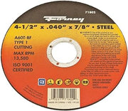 Forney 71802 4-1/2-Inch by 0.040-Inch A60T-BF Type 1 Cut Off Wheel with 7/8-Inch Arbor