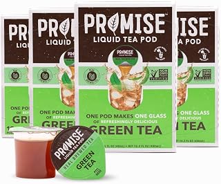 Promise Tea Single Serve Liquid Tea Concentrate Pods by Java House, Peel and Pour (Case of 48, Green Tea)