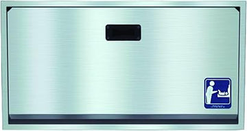 Bradley Emergency Fixtures 962-110000 Stainless Steel Surface-Mounted Baby Changing Station, 37-1/2" Width x 21-5/8" Height x 4" Depth