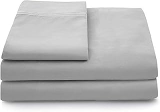 4Pcs Bed Sheet Set-800 Thread Count 100% Egyptian Cotton Bed Sheets, Silver King Sheets Set, Long-Staple Combed Cotton, Fits Mattress Upto 18'' Deep Pocket