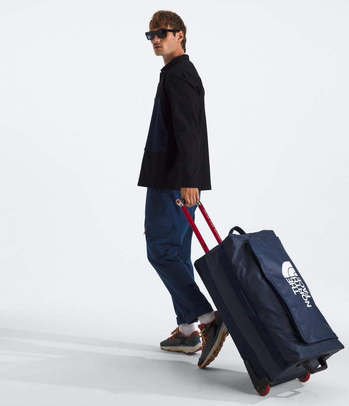 Base Camp Voyager Roller by The North Face – 94 Liters, Polyester, Shady Blue/Summit Navy, Model NF0A52UE