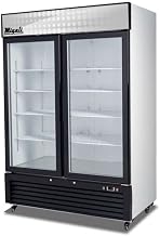 Migali C-49FM-HCe Two Glass Door Merchandiser Freezer, 49 cu/ft, Beverage Display Freezer, LED Lights, Strong Casters, Digital Temperature Display, Door Locks