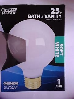 Feit Electric 25G25/W/RP 25 Watt White Bath & Vanity Globe Light Bulb