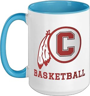 Carlisle High School Blue Aces Basketball Ceramic Mug, Blue/White, 15oz