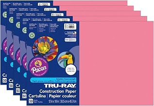 Tru-Ray Construction Paper, Shocking Pink, 12" x 18", 50 Sheets Per Pack, 5 Packs